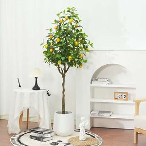 Limonero artificial de plástico de 120 cm con frutas Decoración de jardín interior Planta de interior elegante - Product Image 3