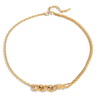 Collier pendentif à fermoir bouton emboîtable, minimaliste, en acier inoxydable plaqué or 18 carats, pour une élégance quotidienne