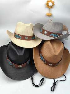 Sombrero de vaquero artesanal de verano 2025 con lazo, de poliéster/algodón, transpirable y cómodo, estilo jazz, de ala ancha, para viajes y pesca. - Product Image 6