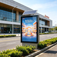 Boîte lumineuse solaire personnalisée pour publicité extérieure, boîte lumineuse solaire roulante, boîte lumineuse publicitaire verticale étanche, panneau publicitaire à énergie solaire