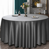Nappe ronde en satin blanc de 120 pouces, en tissu lisse et soyeux, pour dîner de fête, mariage, banquet
