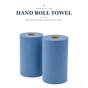 Toalla de Mano Jumbo Azul con Relieve, Absorbente, de Pulpa de Madera - Product Image 4