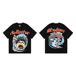 Nuevo Estilo Americano, Camiseta de Verano para Hombre y Mujer, de Doble Gasa, 100% Algodón, Transpirable, Casual, con Estampado de Letras, Manga Corta y Corte Holgado - Product Image 6