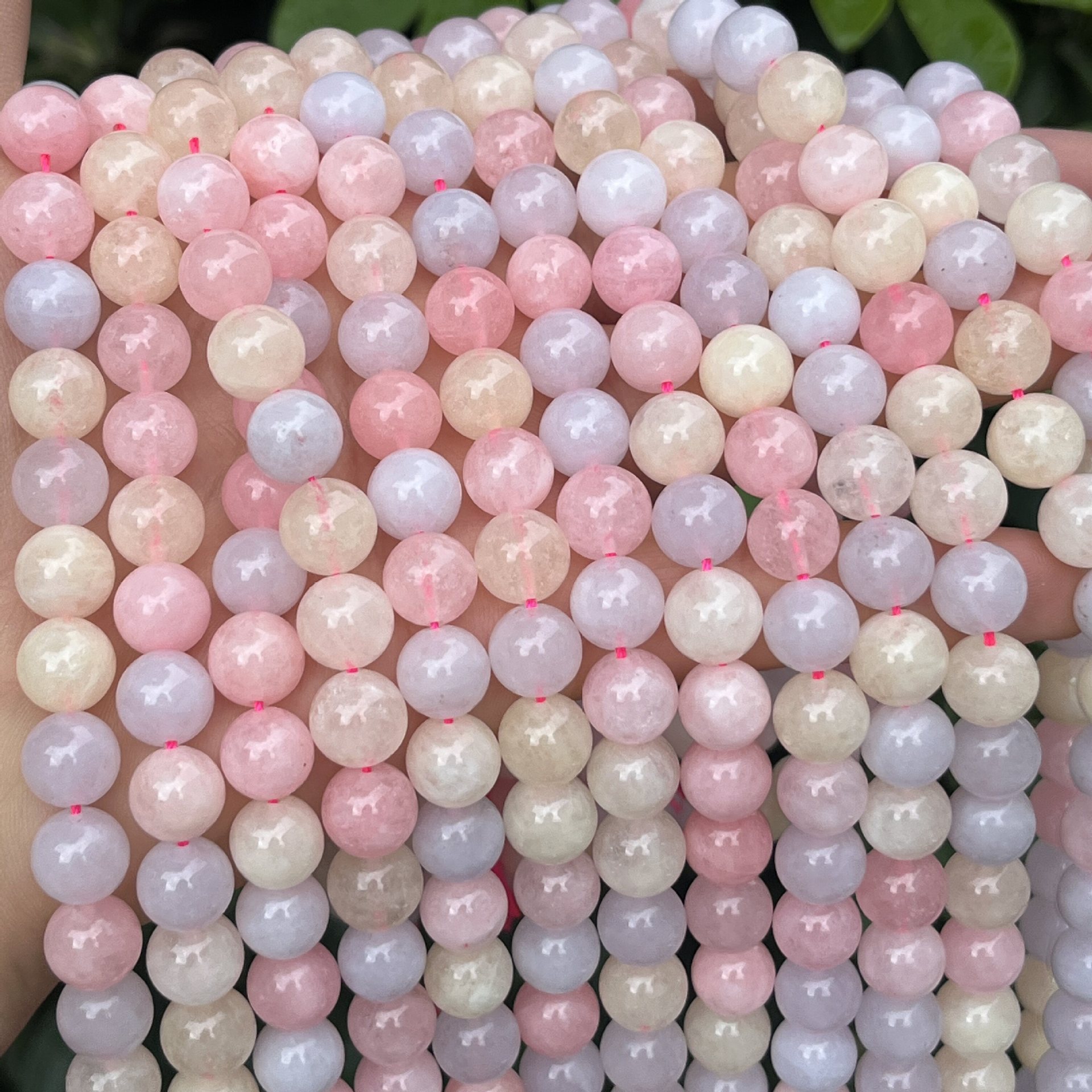 7a : Morganite optimisée pour la pierre naturelle, couleur photo.