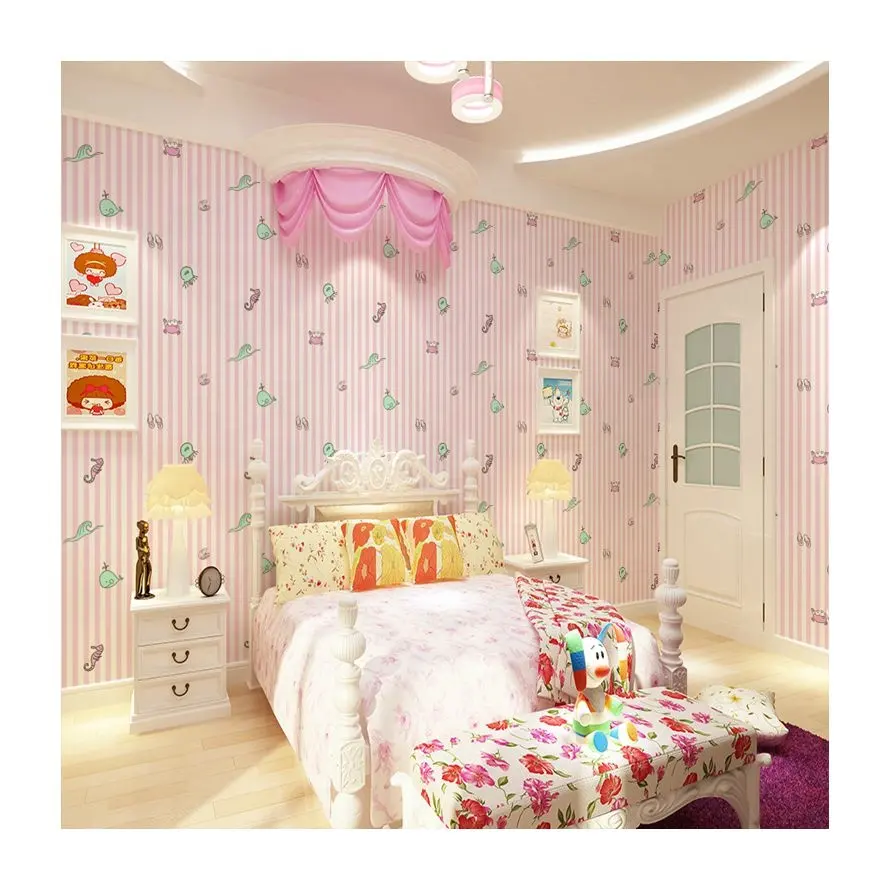 Wall Decor Wall Paper Lovely DIY Self Adhesive Bedroom Living Room Wallpaper Kids Room Cartoon Wallpaper Home Decor Wall Paper