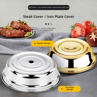 Couvre-plat et couvercle à steak en acier inoxydable, design moderne et créatif, pour restaurants, poli, compatible lave-vaisselle, durable, écologique