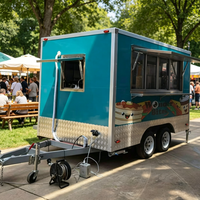 Chariot de restauration mobile multifonctionnel certifié CE en tôle galvanisée, remorque alimentaire remorquable pour la vente de hot-dogs