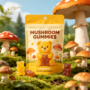 Biologische Multi-Paddenstoelen Blend Gummies Reishi Maitake Chaga Shiitake Cordyceps Verbeteren Cognitieve Functie en Immuun Gezondheid - Product Image 2