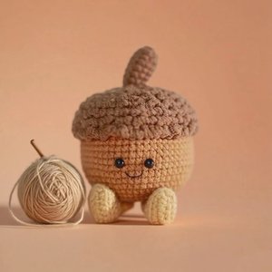 Kit de Ganchillo de Bellota Adorable con Hilo, Herramientas de Relleno, Ojos de Seguridad, <span class=keywords><strong>Paso</strong></span> <span class=keywords><strong>a</strong></span> <span class=keywords><strong>Paso</strong></span>, Perfecto para Principiantes, Kit de Ganchillo de Juguete de Bellota - Product Image 2