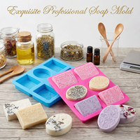 Moule à pâtisserie en silicone réutilisable sans BPA, facile à nettoyer, multi-cavités, en forme de fleur, moule à savon, moule à gâteau, moule à chocolat, qualité alimentaire