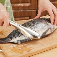 Ustensiles de cuisine : Écailleur de poisson manuel en acier inoxydable, grattoir à écailles, brosse, éliminateur rapide d'écailles