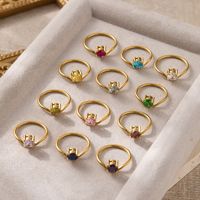 Bague en acier inoxydable plaqué or 18 carats de haute qualité, luxe léger, zircon coloré, éternité fine, empilable, tendance, pour femmes