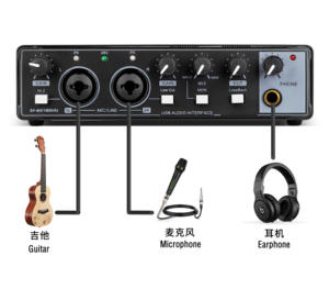 Interface audio <span class=keywords><strong>USB</strong></span> professionnelle GAX-MD22 pour le doublage, le streaming en direct et l'enregistrement de guitare |   <span class=keywords><strong>Carte</strong></span> <span class=keywords><strong>son</strong></span> <span class=keywords><strong>externe</strong></span> - Product Image 4