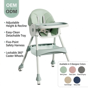 <span class=keywords><strong>Chaise</strong></span> haute pliable 3-en-1 pour bébé avec ceinture de sécurité à cinq points <span class=keywords><strong>Chaise</strong></span> haute pour bébé avec roues et tubes à bascule - Product Image 1
