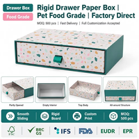 Boîte à tiroir rigide pour aliments pour animaux de compagnie, qualité FSC BRC FDA, impression personnalisée OEM ODM, emballage Terrazzo, MOQ500