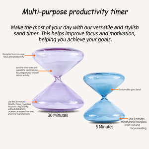 Creatività fatta a mano 5 10 30 60 minuti Timer sabbia con 7 vetro colorato minimalista grande clessidra sabbia timer per la casa - Product Image 4