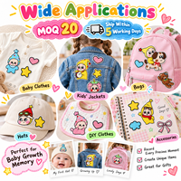Patch brodé Kawaii en gros, motifs mignons étoile, cœur, ours en peluche, à thermocoller ou à coudre