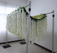 Wisteria artificielle en soie blanche lisse suspendue, hydrangea, fleur décorative pour mariage, mur, intérieur, extérieur, événement