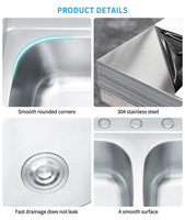 K-8456 Évier à cuvette standard à double capacité Topmount Évier de cuisine en acier inoxydable 304