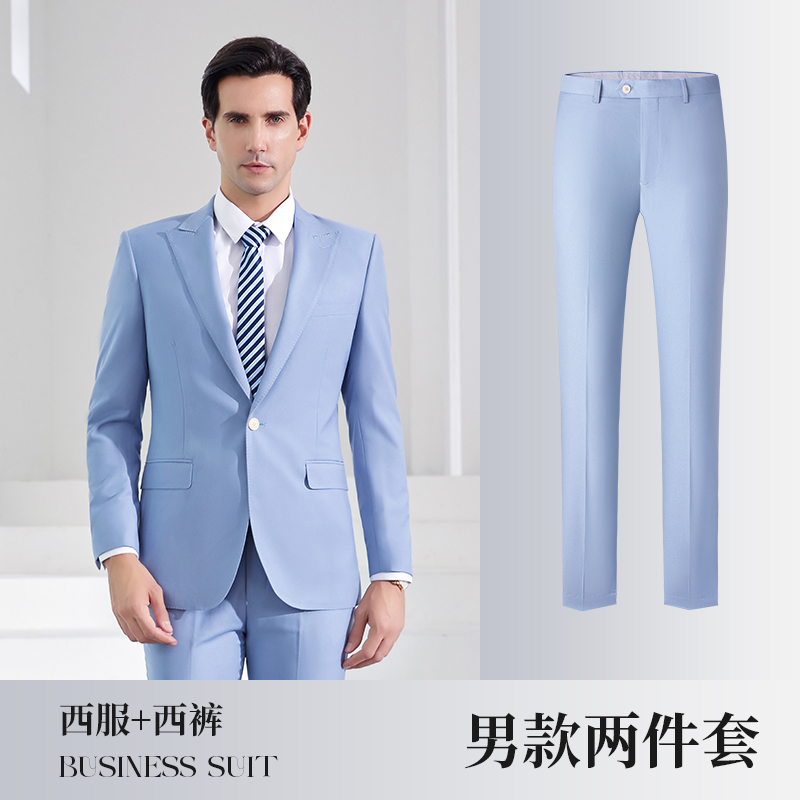 Hombres azul-gris coat + Pants