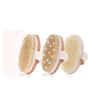 Cepillo de cerdas naturales Suave Piel seca y húmeda Cuerpo SPA Cepillo Masajeador de baño - Product Image 6