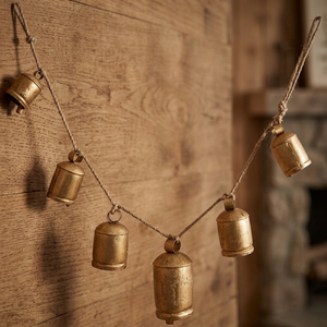 Gold Metal Tibetan Style <b>Bells</b> Hanging Rope Decorative <b>Bell</b> Garland Bohemian Ornament for Home Decor - Product Image 3