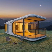 Maison Capsule Préfabriquée Étanche et Ignifuge 20ft 40ft, Conteneur Apple Pod Prêt pour l'Énergie Solaire, Idéal pour Hôtels et Glamping