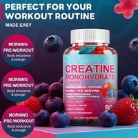 Gummies de créatine monohydrate 8000 mg pour hommes et femmes, sans sucre, supplément pré-entraînement, énergie, électrolytes