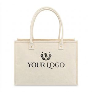 Custom Logo Recycled Cotton Tote With <b>Zipper</b> Closure Large Capacity Handled Eco-Friendly <b>Shopping</b> <b>Bags</b> - Product Image 2