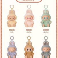 Boneka Vinyl Plush PoopMart LABUBU Duduk Pesta Macaron Generasi ke-2 Asli Lucu Blind Box