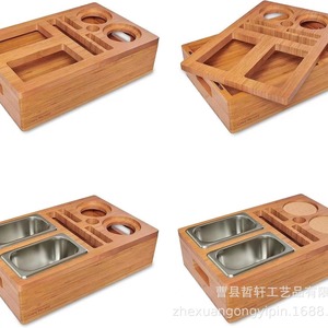 Organizador de Escritorio de Bambú Cozy Heroes, Caja para Aperitivos de Madera Maciza, con Control Remoto y Soporte para Botellas de Cerveza, para Sala de Estar - Product Image 3