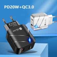 Pengisi Daya Dinding Multiport USB-C PD 20W QC3.0 Pengisian Cepat dengan Output 5V3A 18W OEM Adaptor Ponsel China