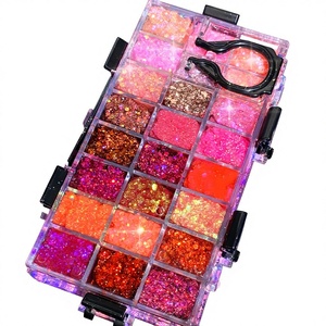 Holográfica Cosmética Festival Chunky Glitter Lentejuelas Gel Sombra de ojos Crema Color personalizado, Embalaje personalizado Resaltador Paleta Húmeda - Product Image 1