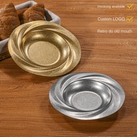 Assiette à salade en acier inoxydable rétro de luxe léger, créative, pour restaurant commercial, assiette à spaghetti ancienne, YolecenFactory Direct