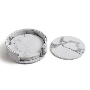 Sous-verre en cuir PU à prix d'usine, couleur personnalisée, avec base fixe - Product Image 3