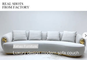 Muebles de sala de estar de alta calidad, sofá minimalista moderno, <span class=keywords><strong>cama</strong></span> de cuero, sofá curvo grande, sofá para Villa, sofás de salón - Product Image 5