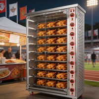 Four à poulet rotatif au gaz, commercial, 9 broches, machine à griller en acier inoxydable