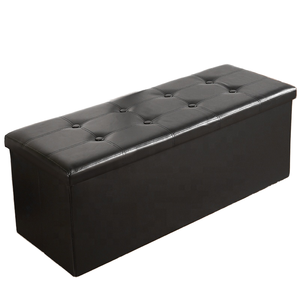 <span class=keywords><strong>Banc</strong></span> pouf avec rangement 2024 canapé de chambre à coucher <span class=keywords><strong>en</strong></span> cuir <span class=keywords><strong>blanc</strong></span> tabouret rectangulaire pouf <span class=keywords><strong>banc</strong></span> avec rangement pliant - Product Image 1