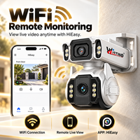 Caméra de sécurité extérieure Wifi Wistino 4K à objectif simple/double, vision nocturne couleur, détection de mouvement IA, caméra PTZ