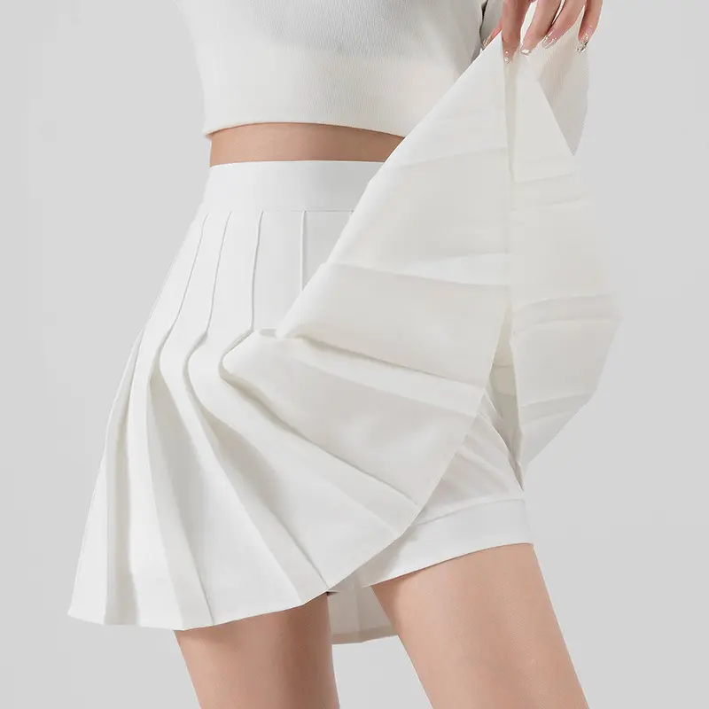 Custom Pleated Skirt With Pants Summer School Uniform Sports Skirt A-line Side Zipper High Waist Skirts For Women