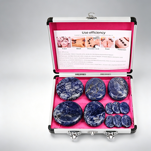 Juego de Piedras de Masaje de Sodalita para Spa en Casa, Alivio de Presión en Brazos y Masaje de Belleza - Product Image 2
