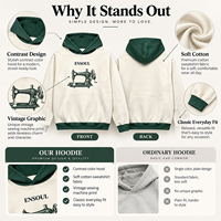 Sweat-shirts à capuche en coton épais French Terry personnalisés avec logo imprimé DTG, respirants, style streetwear vintage, coupe oversize, ODM