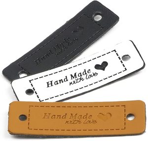Nâu/Trắng/Đen Nhân Tạo <span class=keywords><strong>PU</strong></span> Da Handmade <span class=keywords><strong>Label</strong></span> Tags - Product Image 4