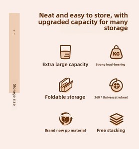 Contenitore Multifunzionale e Scatola Portaoggetti in Plastica Pieghevole, Armadio Stabile Sovrapponibile per Uso Domestico con Doppia Porta - Product Image 5