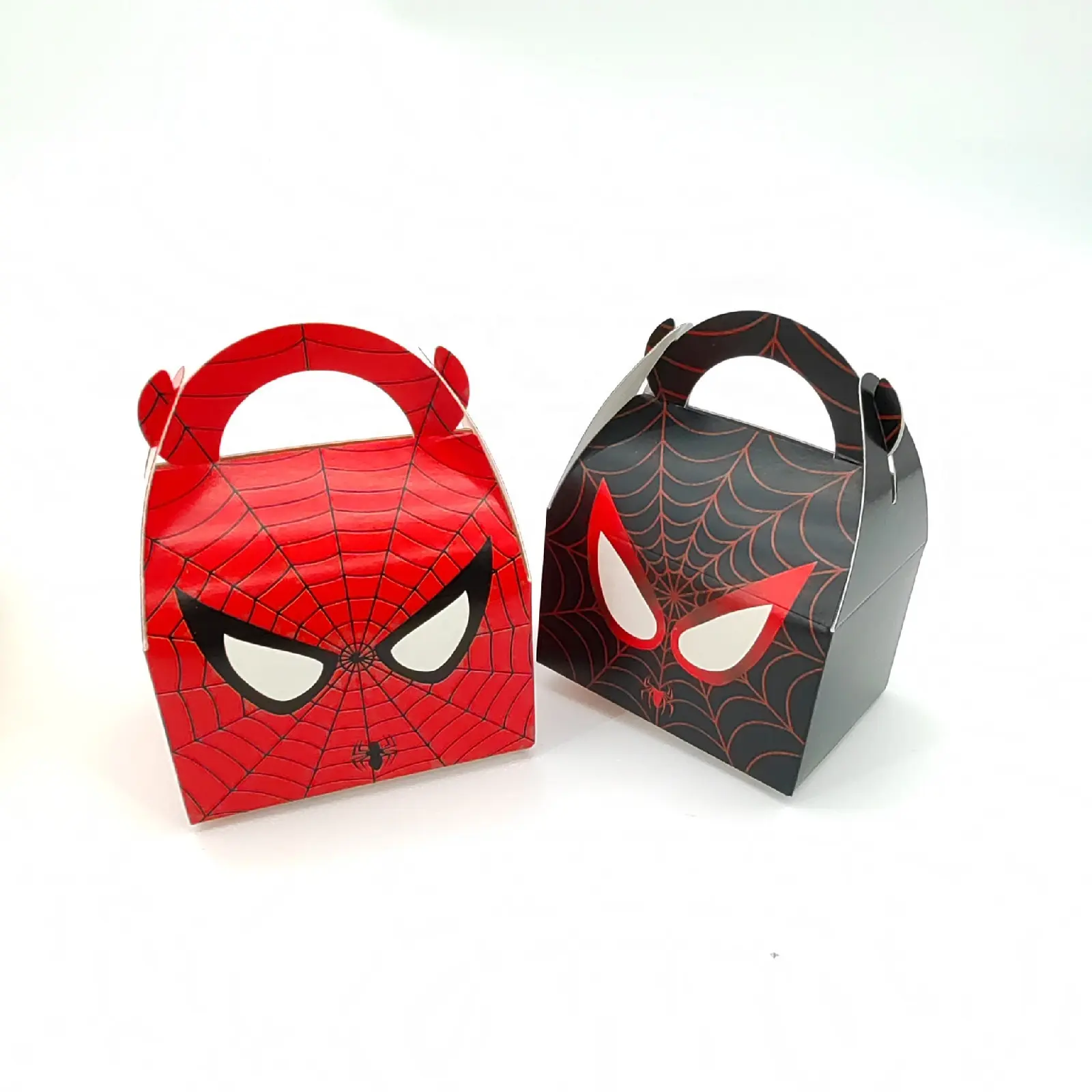 Small Cartoon Hero Paper Food Cookie Candy Packaging Box with Handle Boxes for New Year Birthday Home Party Decor