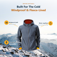 Veste Softshell d'hiver épaisse pour homme, doublée polaire, chaude, coupe-vent, hydrofuge, nouveau style, sport, randonnée, course à pied, couleur unie