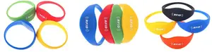 Pulseiras RFID de silicone para piscina NFC MIFARE Classic EV1 1K/4K à prova d'água com logotipo personalizado para controle de acesso