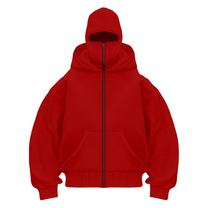 Giacca con Cappuccio Stile Retrò con Zip Completa, Cappotto Oversize Y2k Hip Hop <span class=keywords><strong>Rock</strong></span> per Uomo, Felpa Invernale Calda con Doppio Cappuccio - Product Image 4