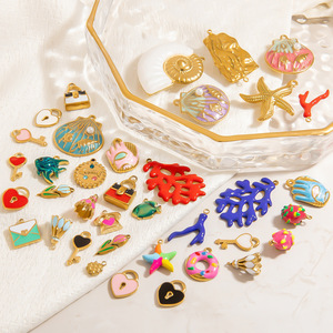 จี้สแตนเลสรูปหัวใจ อุปกรณ์ทำเครื่องประดับ DIY สำหรับผู้หญิง ของขวัญ จี้แฟชั่น - Product Image 1