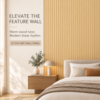 Panneau mural Easy Clean PS avec design à rainures modernes pour les projets de décoration intérieure